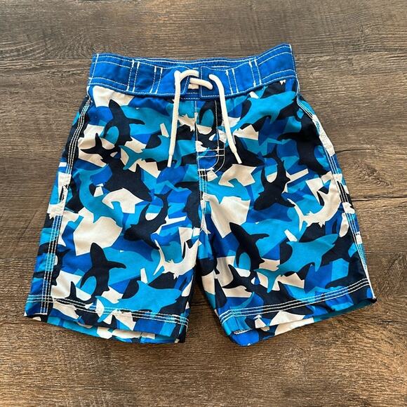 Gymboree 18-24 Month Baby Boy Shark Swim Trunks NWOT - Picture 1 of 4